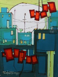 Salman Farooqi, 12 x 16 Inchc, Acrylic on Canvas, Cityscape Painting-AC-SF-128